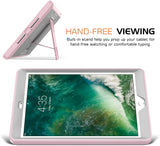 MoKo Case for iPad 9.7 2018/2017, iPad 6th Generation/iPad 5th Generation, [Heavy Duty] Shockproof Full Body Hybrid Cover with Built-in Screen Protector for iPad 9.7" (iPad 5/iPad 6), Gray/Pink