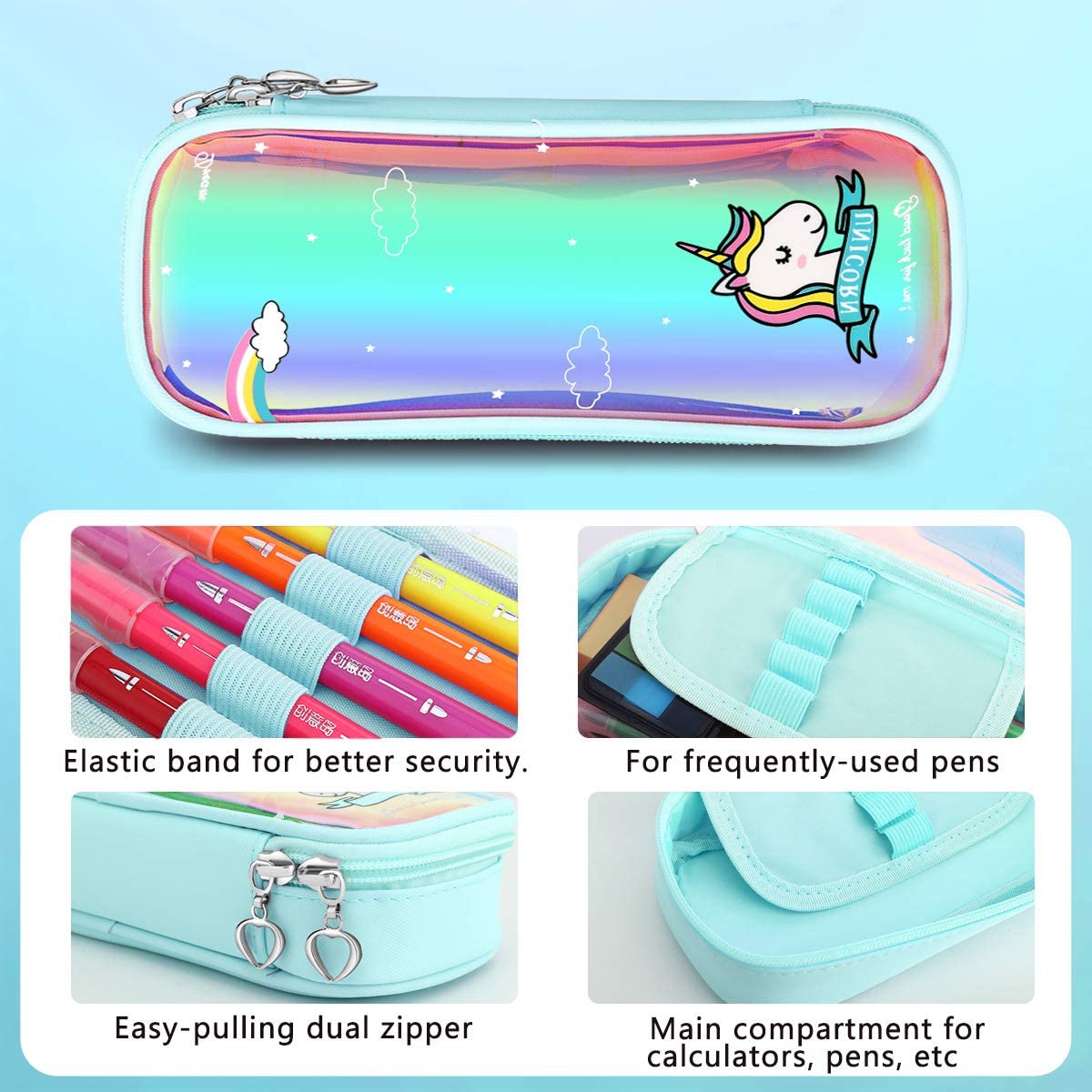 MoKo Pencil Case for Girls Students Cute Pen Pencil Pouch Holder Desk Mokodirect
