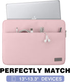 MoKo 13-13.3 Inch Laptop Sleeve Fits Tab S8+ 12.4", Surface pro 8 MacBook Pro M1 Pro/M1 Max 14.2 2021/Pro 13”, iPad Pro 12.9 2021/2020, Notebook Computer Case Cover Bag with Pocket, Pink