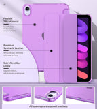 MoKo Case Fit New iPad Mini 6 2021 (6th Generation 8.3 inch), Soft TPU Translucent Frosted Back Cover Slim Smart Shell Stand Folio Case for iPad Mini, Auto Wake/Sleep, Purple