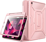 MoKo Case Fit iPad Air 5th/4th Generation 10.9 2022/2020, [Support Touch ID][Built-in Screen Protector] Full-Body Shockproof Case Shell Stand Cover with Auto Sleep/Wake & Pencil Holder,Grayish Purple
