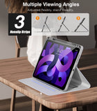 MoKo Case for iPad Pro 11 Inch 2021/2020/2018 and iPad Air 5th/4th Generation 10.9 Inch 2022/2020 with Pencil Holder, Hand Strap, PU Leather Cover, Multi-Angle Viewing, Lavender Purple