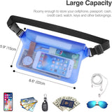 MoKo Waterproof Waist Bag Pouch [2 Pack], Waterproof Fanny Pack with Adjustable Strap, Lightweight Waist Pack Dry Bag for Boating, Swimming, Kayaking, Fishing, Hiking, Beach, Pool for Men Women