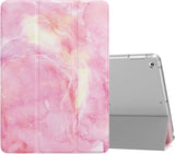MoKo Case Fit 2018/2017 iPad 9.7 6th/5th Generation, Slim Lightweight Smart Shell Stand Cover with Translucent Frosted Back Protector Fit iPad 9.7 Inch 2018/2017, Peach Blossom(Auto Wake/Sleep)