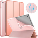 MoKo Case Fit 2018/2017 iPad 9.7 6th/5th Generation, Slim Smart Shell Stand Folio Case with Soft TPU Translucent Frosted Back Cover Compatible with iPad 9.7" 2018/2017, Auto Wake/Sleep - Rose Gold