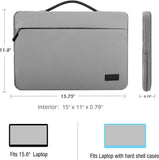 MoKo 15.6 Inch Laptop Sleeve Fits MacBook Pro M1 Pro/M1 Max 16.2 2021 MacBook Pro 16”, MacBook Pro 15.4", Surface Book 15”, Ultrabook Carrying Bag for 15.6" Dell HP Acer Chromebook,Gray
