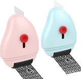 MoKo Security Stamp Identity Protection Roller with Built-in Plastic Art Knife, Refillable Self Inking Private & Confidential Stamp Roller for Personal Information Blackout, Pack of 2, Black & White