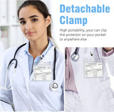MoKo 5-Pack 4"x3" Card Protector with Lanyard & Clip, Portable PVC Card Holder, Name Tag Badge Holder Waterproof Resealable Zip Card Sleeve, Horizontal Style, White