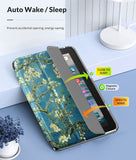 MoKo Case Fits Amazon All-New Kindle Fire 7 Tablet (2022 Release-12th Generation) Latest Model 7", Soft TPU Translucent Frosted Back Cover Multi-Angle Smart Shell, Almond Blossom