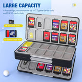 MoKo 72 Game Card Case Compatible with Nintendo Switch OLED 2021/Switch/Switch Lite, Switch Games Holder Case for 72 Switch Game Card & 24 SD Card, Slim & Portable Game Card Storage Box, Black&White
