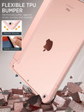 MoKo Case Fit New iPad 9th/8th/7th Generation Case with Pencil Holder (2021/2020/2019), iPad 10.2 inch Clear Shell Cover with Translucent Back Corner/Bumper Protector Case, Auto Wake/Sleep, Rose Gold