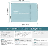 MoKo 9-11 Inch Tablet Sleeve Bag Carrying Case Fit iPad Pro 11 2021-2018, iPad 9/8/7th Gen 10.2, iPad Air 4 10.9/Air 3 10.5, iPad 9.7, Tab S8/S7/A7 Lite/Tab A 10.1 Lite Fit Smart Keyboard, Misty Blue