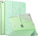 MoKo Case for New iPad 9th/8th/7th Gen Case (2021/2020/2019), Soft TPU Translucent Frosted Back Cover Slim Shell Protective Case with Stand for iPad 10.2 inch,Auto Wake/Sleep,Various Flowers