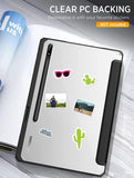 MoKo Case Fits Samsung Galaxy Tab S8 + 12.4 2022 (SM-X800/X806) / Tab S7 FE 12.4-Inch 2021 / Tab S7 Plus 12.4 2020 with S-Pen Holder, Transparent Back Tablet Cover with Auto-Wake, Black