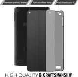 MoKo Case for All-New Amazon Fire 7 Tablet (7th Generation, 2017 Release Only) - Ultra Lightweight Slim Shell Stand Cover with Frosted Back for Fire 7, Black (with Auto Wake/Sleep)