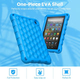 MoKo Case Fits Kindle Fire HD 8 & 8 Plus Tablet (10th Generation, 2020 Release), Kids Shock Proof Square Light Weight Protective Cover - Blue