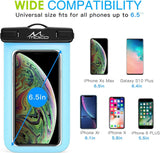 MoKo Waterproof Phone Pouch, Underwater Cellphone Case Dry Bag with Lanyard Armband Compatible with iPhone 11/11 Pro Max, X/Xs/Xr/Xs Max/SE 3, 8/7/6 Plus, Samsung S10/S9/S8 Plus, A10E,Note 10,SkyBlue