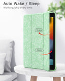 MoKo Case Fit New iPad 9th Generation Case 2021/8th Gen 2020/7th Gen 2019 with Pencil Holder, Trifold Stand Protective Case with Soft TPU Back, iPad 10.2 inch Case, Auto Wake/Sleep,Mottled Green