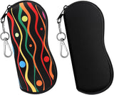 MoKo Sunglasses Soft Case 2 Pack, Ultra Light Portable Neoprene Zipper Glasses Case, Eyeglass Safety Pouch Box with Belt Clip
