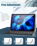 MoKo Keyboard Case Fit iPad Air 5th Gen 2022/iPad Air 4th Gen 10.9 2020 Case [Support Apple Pencil 2 Charging] Magnetically Detachable Wireless Bluetooth Keyboard Cover,Geometric Dark Blue
