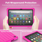 MoKo Case Fits Kindle Fire HD 8 & 8 Plus Tablet (10th Generation, 2020 Release), Flexible Soft Silicone Back Cover Impact-Resistant Shell - Magenta