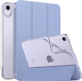 MoKo Case Fit New iPad Mini 6 2021 (6th Generation 8.3 inch), Soft TPU Translucent Frosted Back Cover Slim Smart Shell Stand Folio Case for iPad Mini, Auto Wake/Sleep, Marble Gold Purple