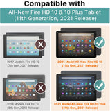 MoKo Case Fits All-New Kindle Fire HD 10 & 10 Plus Tablet (11th Generation, 2021 Release) 10.1", PU Leather Trifold Stand Cover with Translucent Frosted Backshell with Auto Wake/Sleep, Peach Blossom