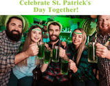 MoKo St Patricks Day Decorations Headband 5-Pack, Non-Slip Adjustable Stretchy Green Glitter Clover St Patricks Day Headbands Accessories for Women Girls Teens