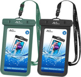 MoKo Waterproof Phone Pouch Holder [2 Pack], Underwater Phone Case Dry Bag with Lanyard Compatible with iPhone 13/13 Pro Max/iPhone 12/12 Pro Max/11 Pro Max,X/Xr/Xs Max/SE 3,Samsung S21/S10/S9/S8 Plus