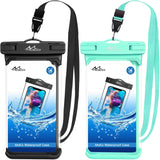 MoKo Waterproof Phone Pouch Holder [2 Pack], Underwater Phone Case Dry Bag with Lanyard Compatible with iPhone 13/13 Pro Max/iPhone 12/12 Pro Max/11 Pro Max, X/Xr/Xs Max, Samsung S20/S21/S10/S9