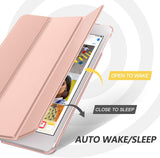 MoKo Case Fit New iPad Mini 5 2019/Mini 4 2015 (5th/4th Generation 7.9 Inch), Slim Lightweight Smart Shell Stand Cover with Translucent Frosted Back Protector, with Auto Wake/Sleep, Rose Gold