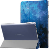 MoKo Case Fits All-New Kindle Fire HD 10 & 10 Plus Tablet (11th Generation, 2021 Release) 10.1", PU Leather Trifold Stand Cover with Translucent Frosted Backshell with Auto Wake/Sleep, Peach Blossom