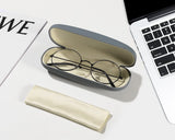 MoKo Hard Shell Eye Glasses Case with Cloth, PU Leather Protective Eyeglasses Cases Storage Organizer Travel for Men Women