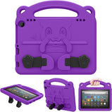 MoKo Case Fits Kindle Fire HD 8 & 8 Plus Tablet (10th Generation, 2020 Release), Shockproof Heavy Duty EVA Kids-Friendly Cover with Hand-Grip Convertible Stand - Purple