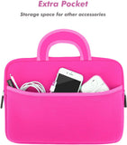 MoKo 7-8 Inch Kid Sleeve Neoprene Case Bag Fits Fire HD 8 Kids Edition 2018, Fire 7 Kids Edition 2019, Fire HD 8 2018, Fire 7 2019, Fire 7 Kids Pro 2021, Fire HD 8 Kids Pro 2021 - Magenta A