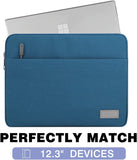 MoKo Tablet Sleeve Case Fits Tab S8+ 12.4", Surface Pro X/Pro LTE 12.3 Inch, Surface Laptop Go 12.4", Zipper Polyester Bag with Pocket, Fit Surface Pro Type Cover and Pen, Peacock Blue