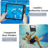 MoKo Waterproof Tablet Case Compatible with Fire HD 10, iPad 9, iPad Air 5 10.9/4/3/2, iPad Pro 11, iPad 10.2, Galaxy Tab S6/S7, Tab A 10.1, Stand Holder Dry Bag for Bathroom Kitchen Stand Pouch