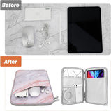 MoKo 9-11 Inch Tablet Sleeve Case, Fits iPad air 5 10.9" 2022, iPad Pro 11 2021-2018, iPad 10.2 2021-2019, iPad Air 4 10.9, Tab S8/A7, Protective Bag Carrying Case with Pocket, Pink Gray Marble