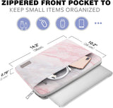 MoKo 13-13.3 Inch Laptop Sleeve Fits Tab S8+ 12.4", Surface pro 8 MacBook Pro M1 Pro/M1 Max 14.2 2021/Pro 13”, iPad Pro 12.9 2021/2020, Notebook Computer Case Cover Bag with Pocket, Pink Gray Marble