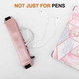 MoKo Pencil Case (2 Pack), PU Leather Pen Pencil Pouch Holder Stationery Zipper Bag with Elastic Strap for Pens, Pencils, Markers, Eraser - Printing & Gold Pink