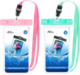 MoKo Waterproof Phone Pouch [2 Pack], Underwater Phone Case Dry Bag with Lanyard Compatible with iPhone 13/13 Pro Max/iPhone 12/12 Pro Max/11 Pro Max,X/Xr/Xs Max/SE 3, Samsung Note 10, S20/S21/S10/S9