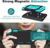 MoKo Case Compatible with Nintendo Switch Lite, PU Leather Anti-Scratch Cover with Inside Pocket, Built-in 8 Game Card Slots, Dust-Proof Protective Case Compatible with Switch Lite 2019 - Black