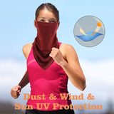 MoKo Scarf Mask Bandana with Ear Loops 3 Pack, Neck Gaiter Balaclava Dust UV Sun Protection Outdoors Face Mask for Women Men