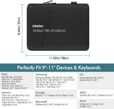 MoKo 9-11 Inch Tablet Sleeve Fits iPad air 5 10.9" 2022, iPad Pro 11 2021-2018, iPad 9/8/7th Gen 10.2, iPad Air 4 10.9, iPad Air 3 10.5, iPad 9.7, Tab A 10.1, Polyester Bag with Pocket, Black