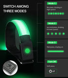 MoKo 2-Pack LED Bracelet Armband Rechargeable with 3 Light Modes, High Visibility Wrist Arm Ankle Light Up Bands for Running Night Walking Reflector Gear with Reflective Slap Bands