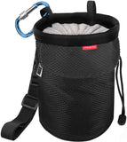 MoKo Chalk Bag, Drawstring Rock Climbing Chalk Bag Bouldering Chalk Bag Bucket with Adjustable Belt & Zippered Pockets and Carabiner for Rock Climbing Weight Lifting Gymnastics Crossfit