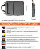 MoKo 13.3-14 Inch Laptop Sleeve Case, Protective Bag with Shoulder Strap & Handle Fits MacBook Pro 13" M2 2022/Pro M1 Pro/M1 Max 14.2 2021, MacBook Air 13.6" M2 2022, Tab S8 Ultra 14.6", Dark Gray