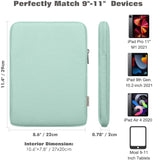 MoKo 9-11 Inch Tablet Sleeve Bag Carrying Case Fits iPad air 5 10.9" 2022, iPad Pro 11 2021-2018, iPad 9/8/7th Gen 10.2, iPad Air 4 10.9/Air 3 10.5, Tab S8 11"/Tab A 10.1, Mint Green