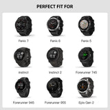 MoKo Watch Band Compatible with Garmin Fenix 7 Sapphire Solar/Solar/Fenix 6 Pro/5/5 Plus/Forerunner 935/945/Approach S60, Soft Silicone Replacement Strap Quick Release Fit 22mm Sport Strap, White