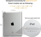 MoKo Case Fit iPad 2/3/4 - Ultra Lightweight Slim Smart Shell Stand Cover with Translucent Frosted Back Protector Fit iPad 2/The New iPad 3 (3rd Gen)/iPad 4, Space Gray (with Auto Wake/Sleep)